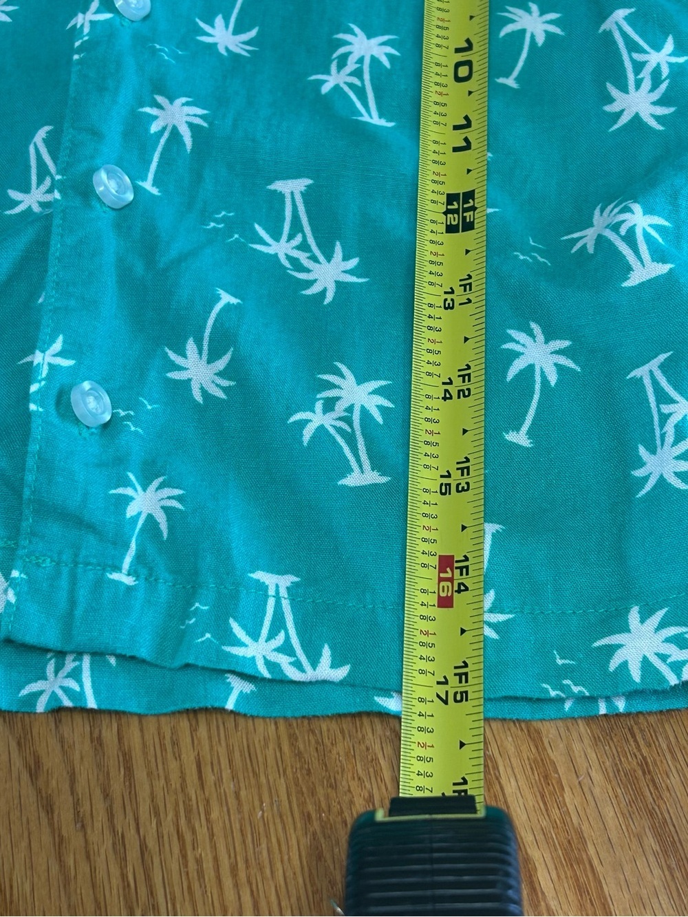 Wonder Nation Boys Tropical Button Up Shirt 5T Teal Green - Picture 7 of 7